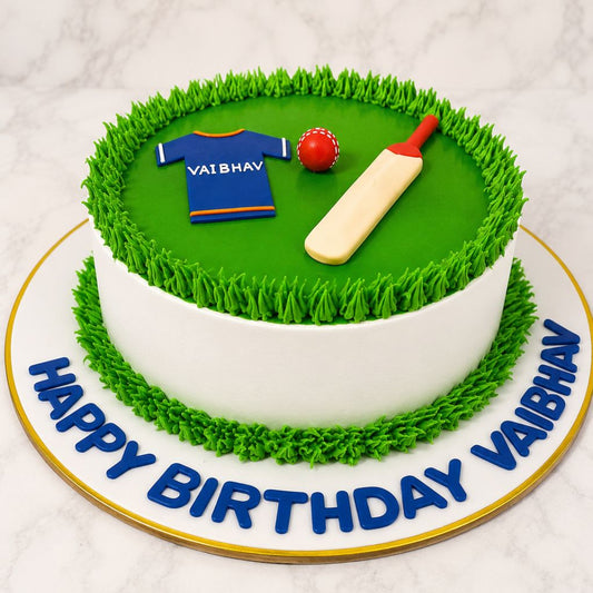 Cricket Theme Birthday Cake