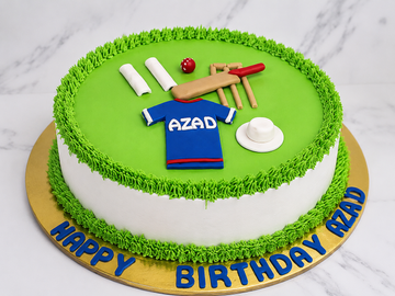Cricket Theme Birthday Cake