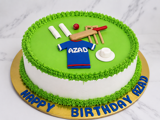 Cricket Theme Birthday Cake