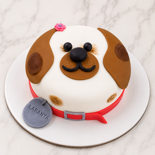 Cute Puppy Face Fondant Cake