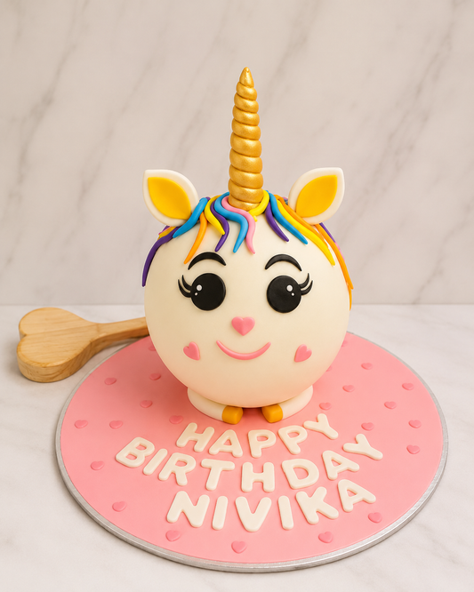 Cute Unicorn Face Birthday Cake