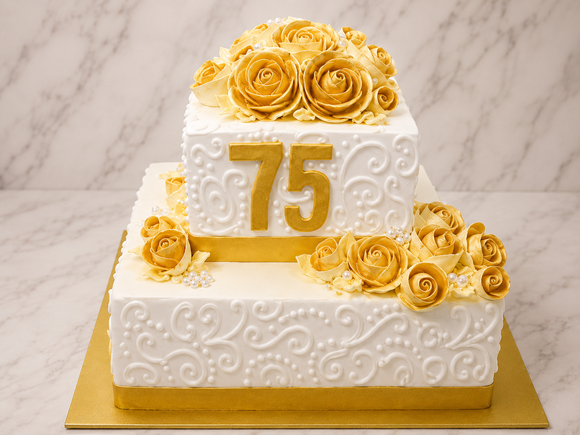 Elegant 75th Celebration Cake