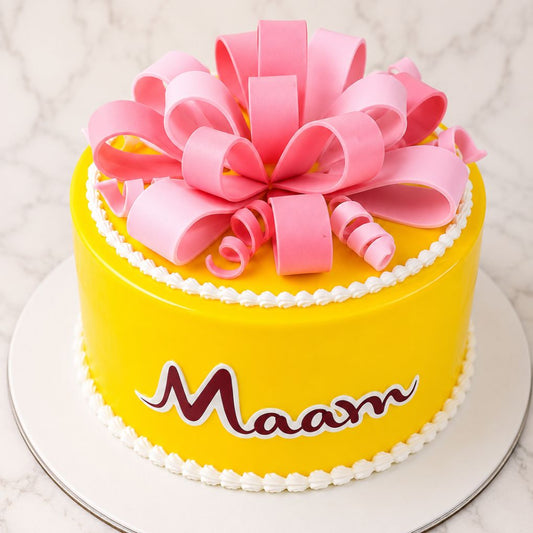 Elegant Bow Theme Celebration Cake