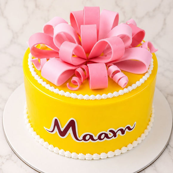 Elegant Bow Theme Celebration Cake