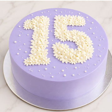 Elegant Floral 15 Birthday Cake