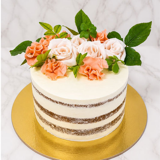 Elegant Floral Naked Cake