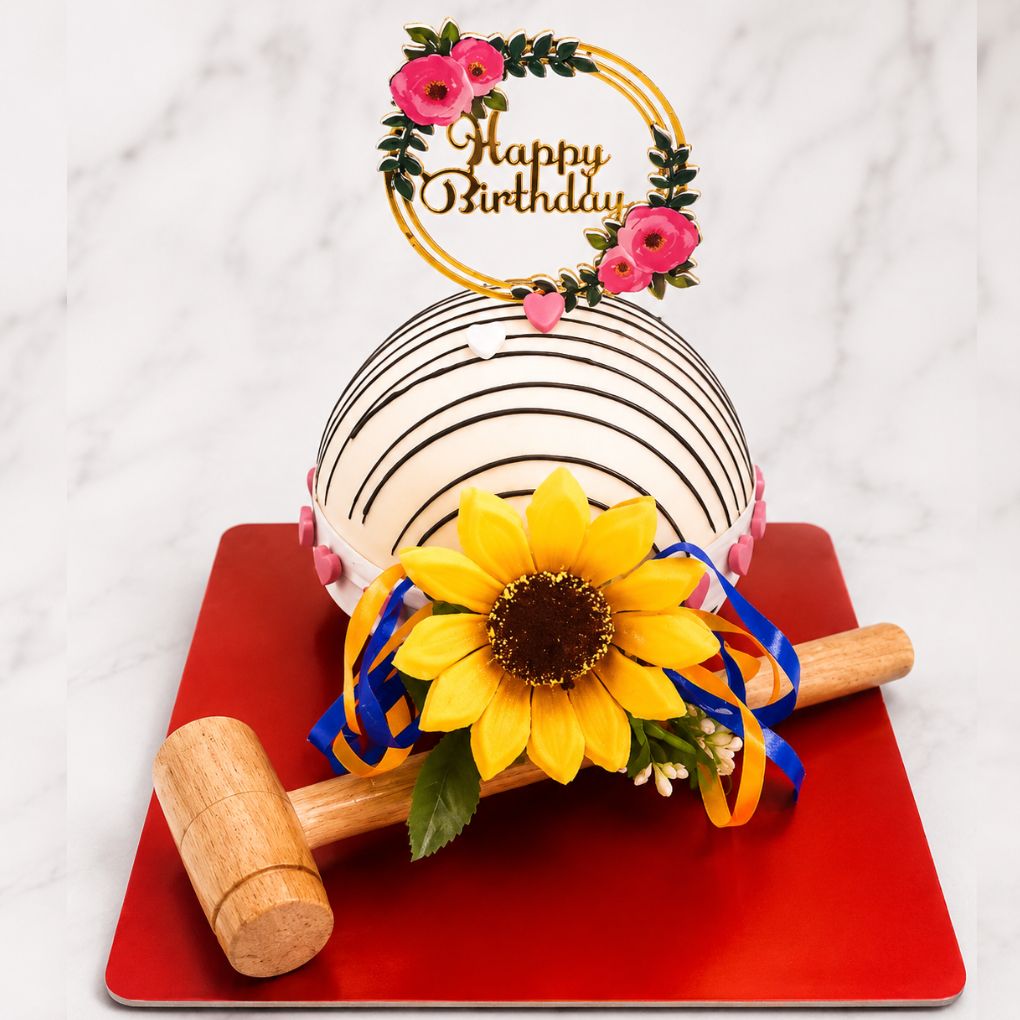 Elegant Floral Pinata Cake