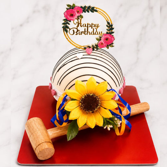 Elegant Floral Pinata Cake