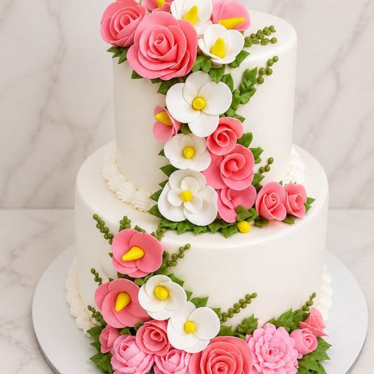 Elegant Floral Wedding Cake