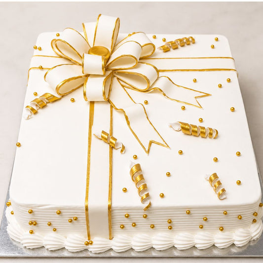 Elegant Gift Box Celebration Cake