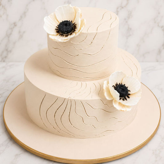 Elegant Ivory Floral Wedding Cake