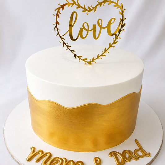 Elegant Love Theme Anniversary Cake