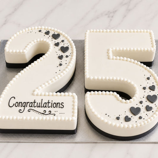 Elegant Number 25 Celebration Cake