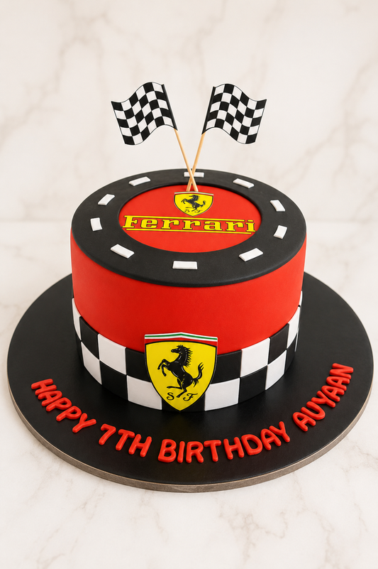Ferrari Racing Theme Cake