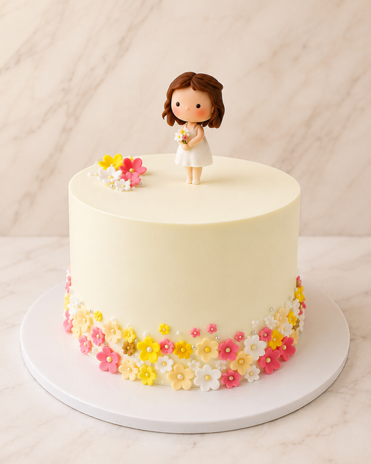 Floral Doll Theme Cake