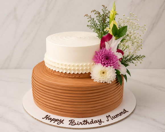 Floral Elegance Birthday Cake