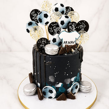 Football Theme Chocolate Drip Cake
