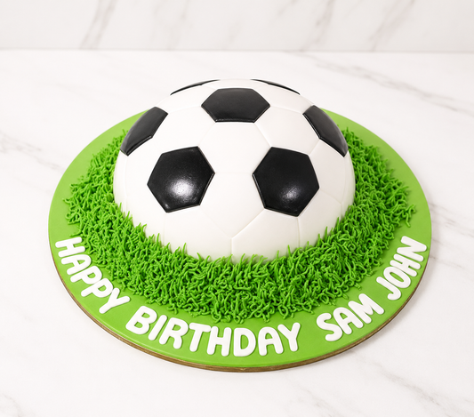 Football Theme Half-Ball Birthday Cake