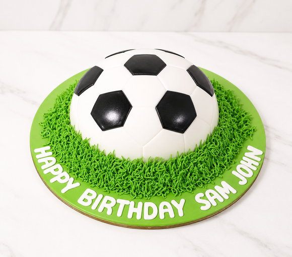 Football Theme Half-Ball Birthday Cake