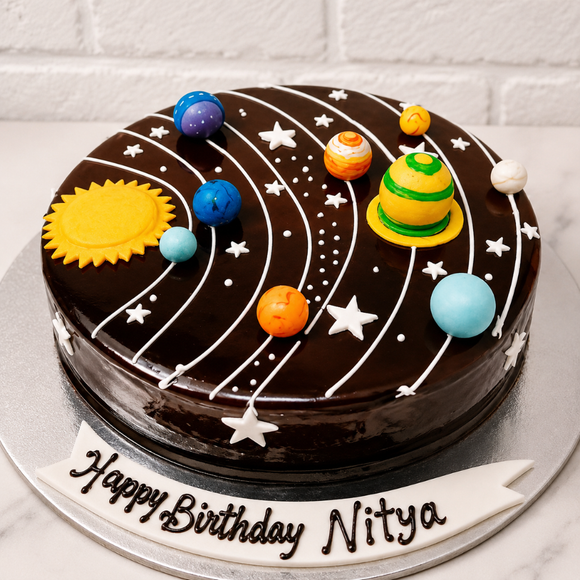 Galaxy Solar System birthday Cake