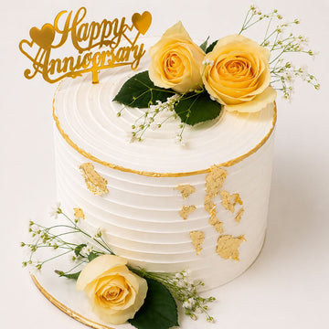 Golden Anniversary Rose Cake