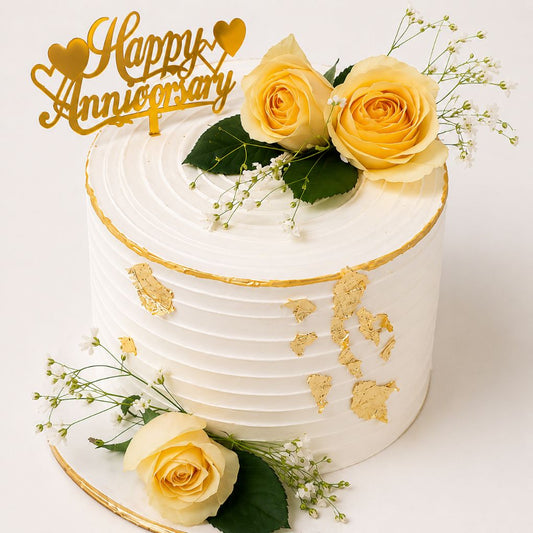 Golden Anniversary Rose Cake
