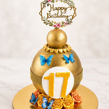 Golden Butterfly Cake