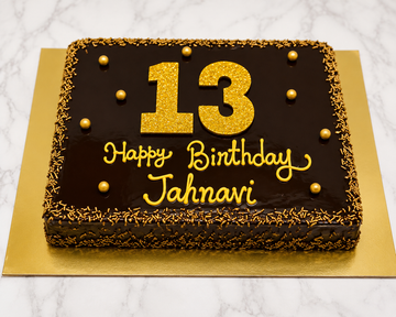 Golden Chocolate Birthday Cake