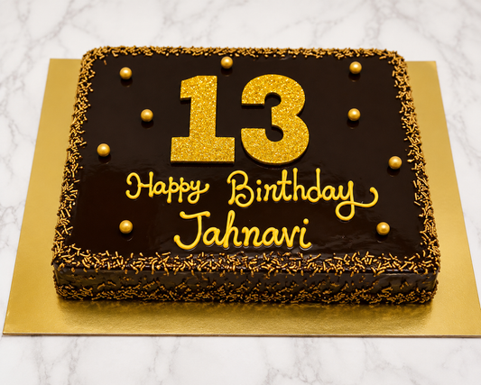 Golden Chocolate Birthday Cake