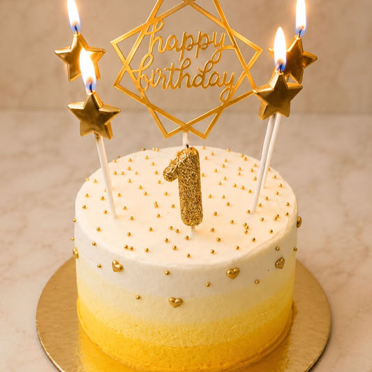 Golden First Birthday Cake