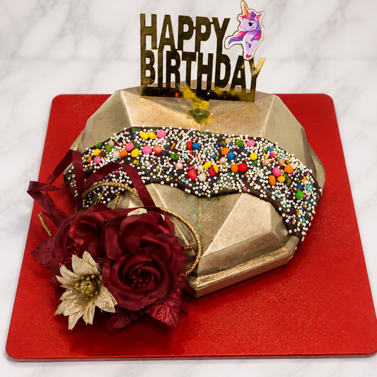 Golden Geometric Designer Cake