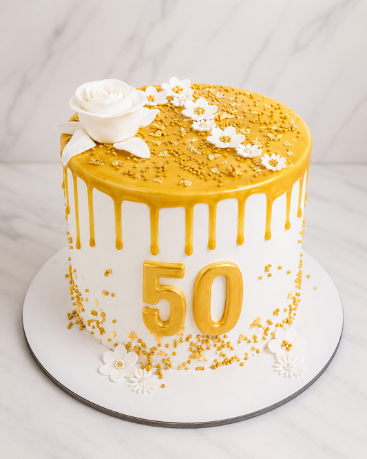 Golden Jubilee Celebration Cake