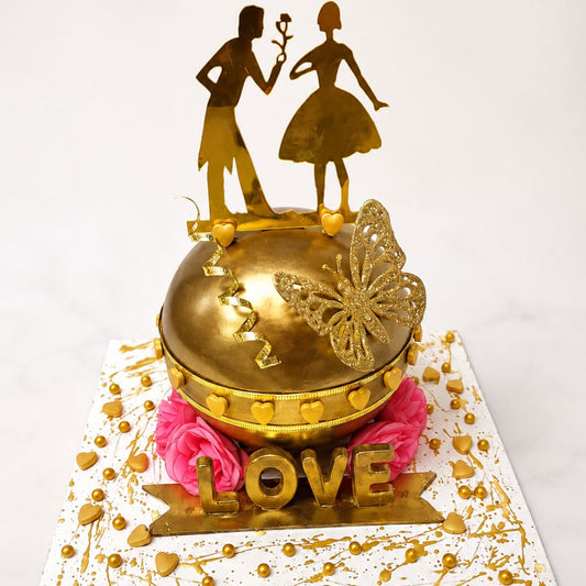 Golden Love Dome Cake