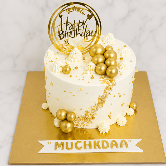 Golden Pearl Birthday Cake