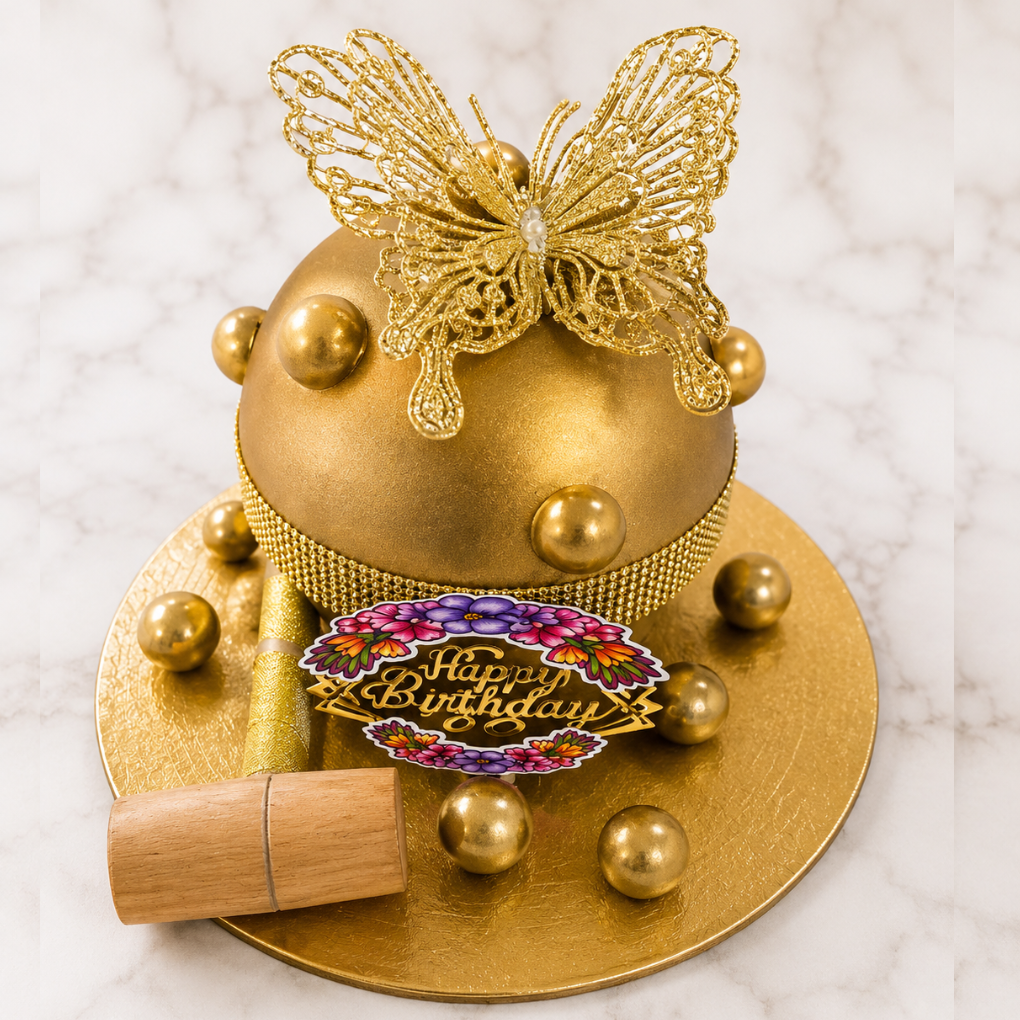 Golden Pinata Birthday Cake