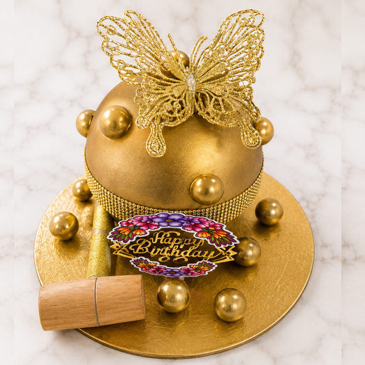 Golden Pinata Birthday Cake