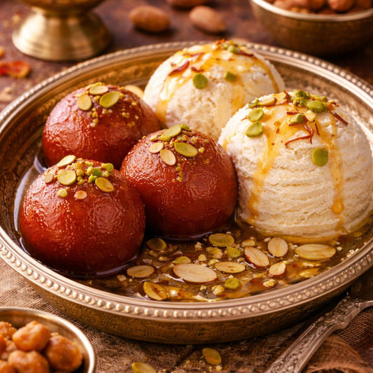 Gulab Jamun with Ice Cream