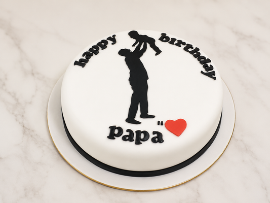 Happy Birthday Papa Silhouette Cake