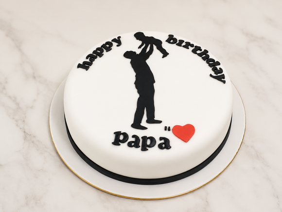 Happy Birthday Papa Silhouette Cake