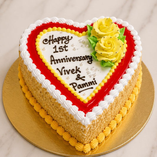 Heart Anniversary Cake
