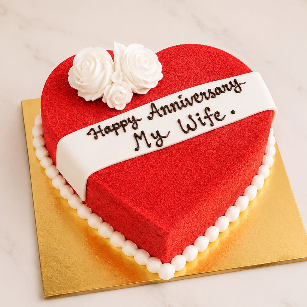 Heart Shape Anniversary Love Cake