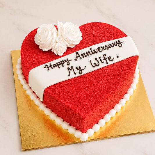 Heart Shape Anniversary Love Cake