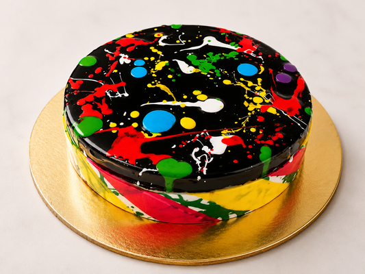 Holi Splash Mirror Art Cake