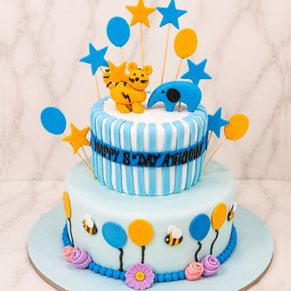 Jungle Balloon Two Tier Cake