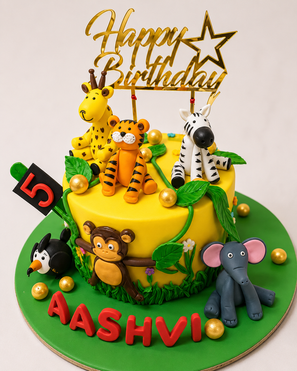 Jungle Safari Theme Cake