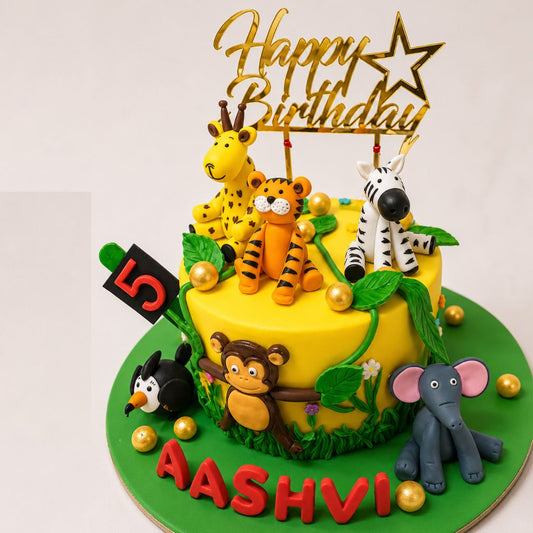 Jungle Safari Theme Cake