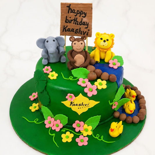 Jungle Theme Kids Birthday Cake