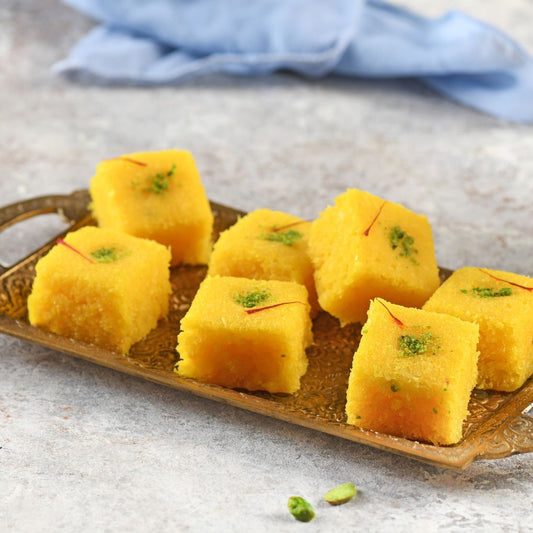 Kesariya Coconut Burfi