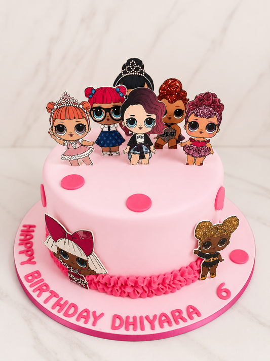 LOL Dolls Theme Birthday Cake