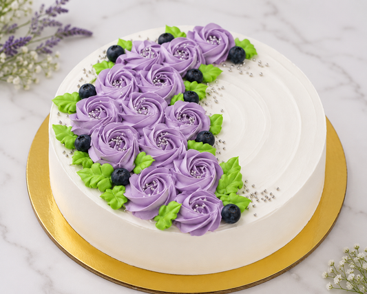 Lavender Rosette Floral Cake
